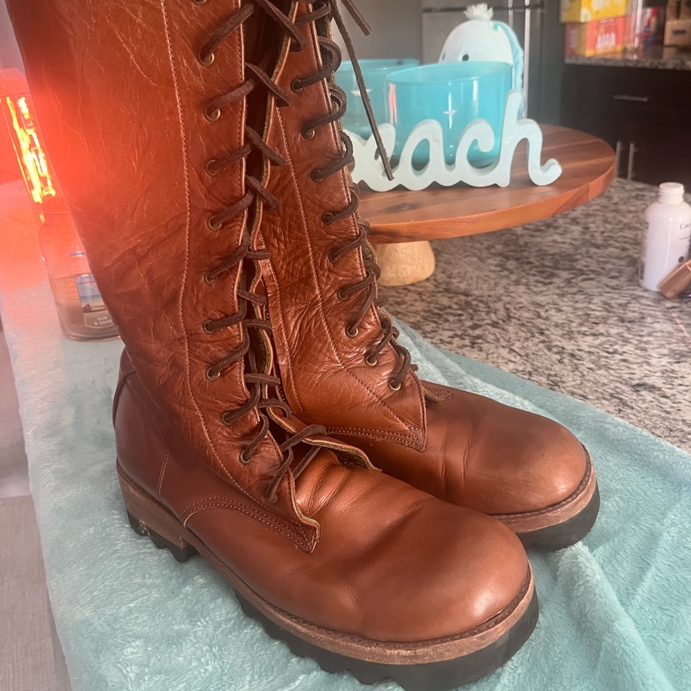 Jim Barnier tall, brown leather tall boots. Size 10.  Great condition.